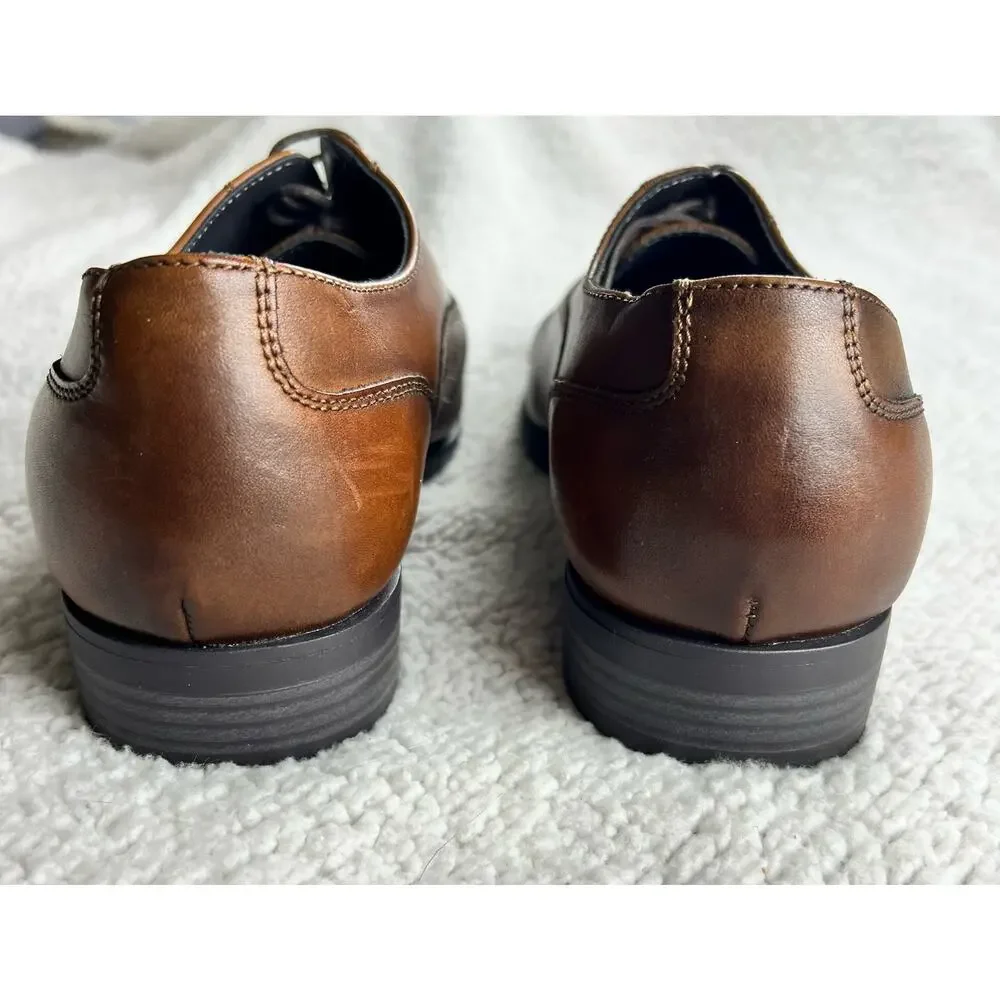 Nordstrom Cap Toe lace-up Oxford Cognac leather ortholite insole - Sz 8.5 - H19